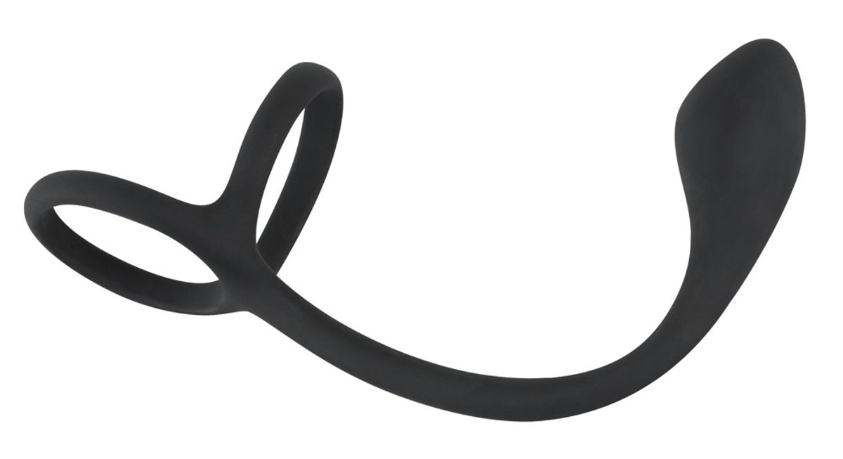 Analplug med penis- og testikelring