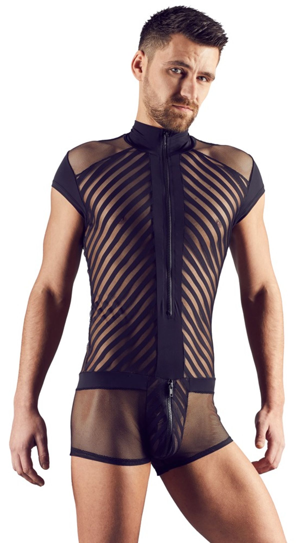 Bodysuit med brystbælte af vævede elastikbånd