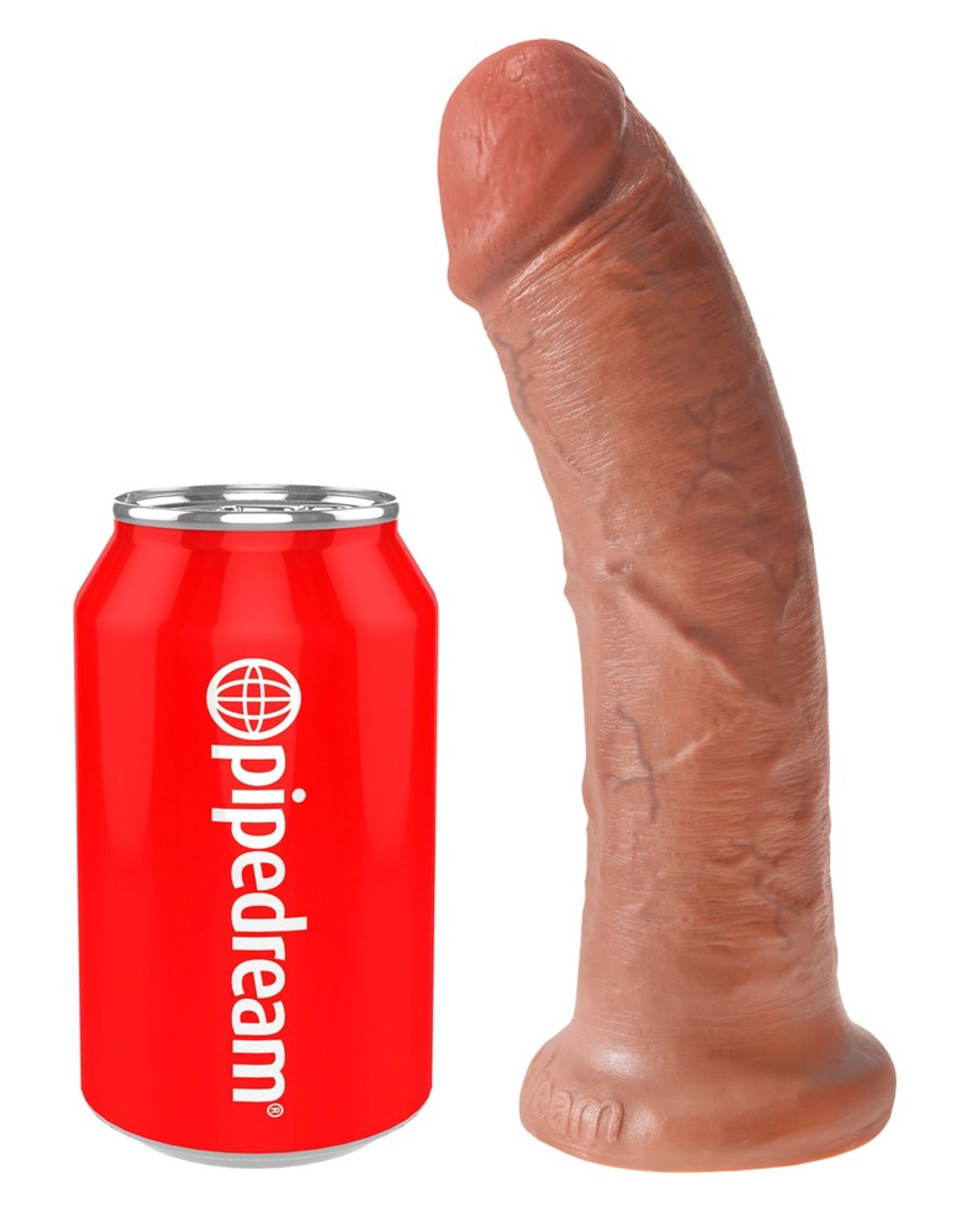 Dildo, 20 cm, med sugekop, Strap-on-kompatibel