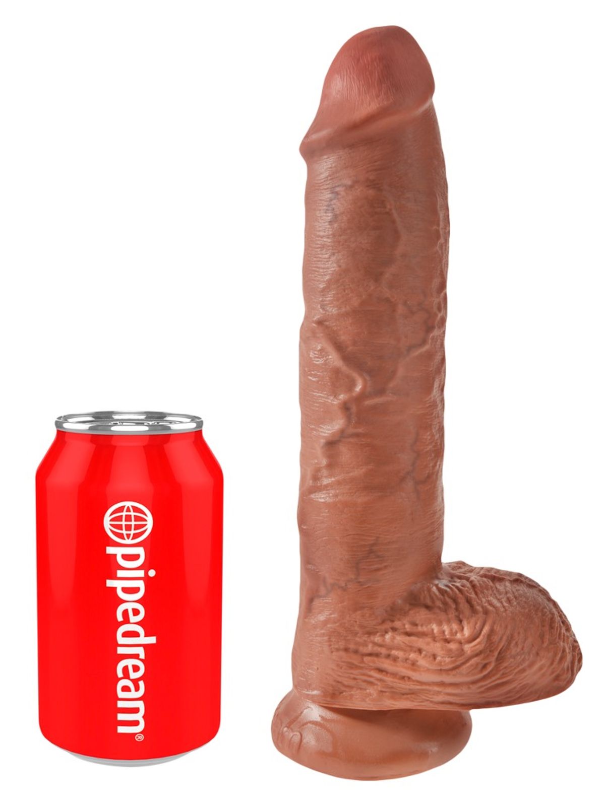 Dildo âKing Cock 10 Zoll Ballsâ, 27 cm, med testikel