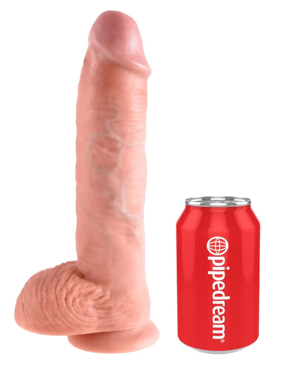 Dildo âKing Cock 10 Zoll Ballsâ, 27 cm, med testikel