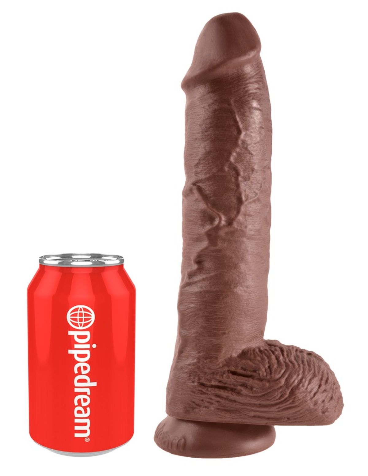 Dildo âKing Cock 10 Zoll Ballsâ, 27 cm, med testikel