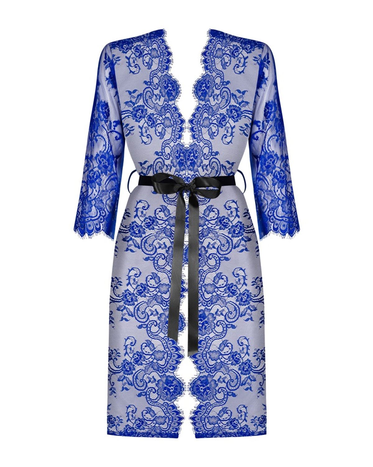 Kimono "Cobaltess" med filigrane øjenvippeblonder