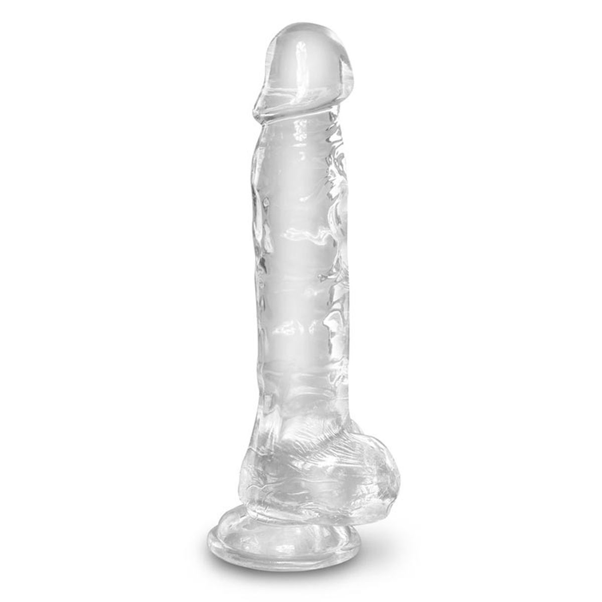 King Cock ® Clear Dildo med Kugler 20 cm