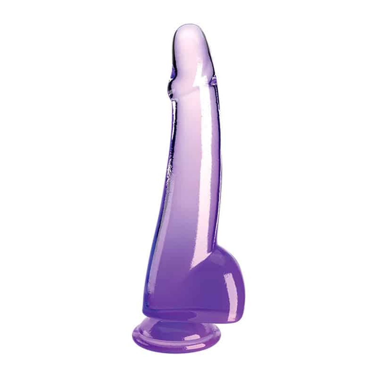 King Cock Clear Dildo med Kugler 25 cm - Lilla