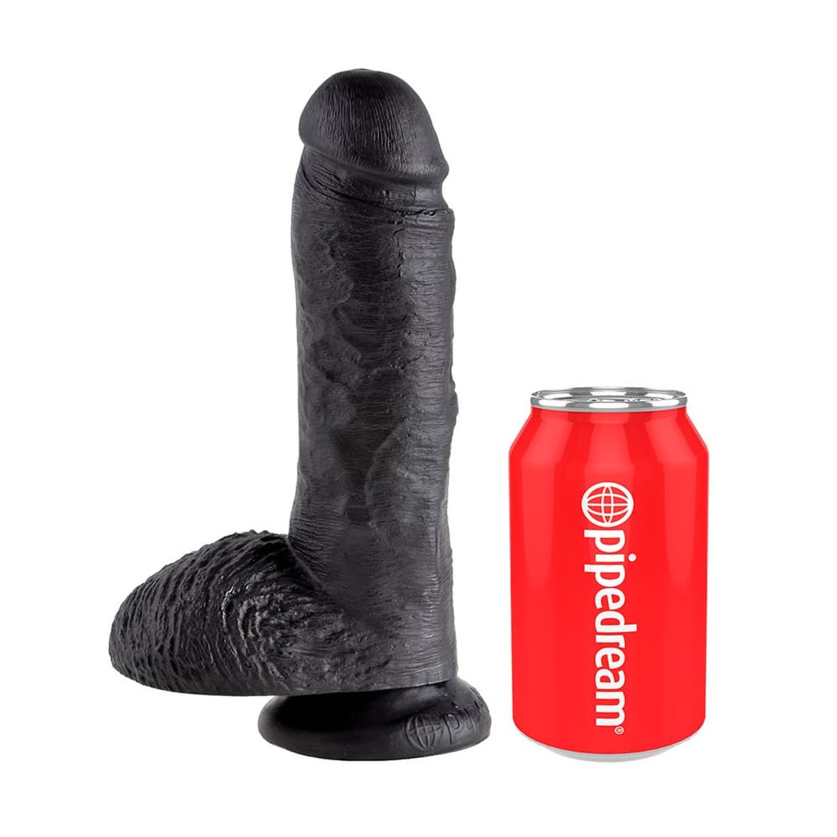 King Cock ® Dildo Med Kugler 20 Cm Sort