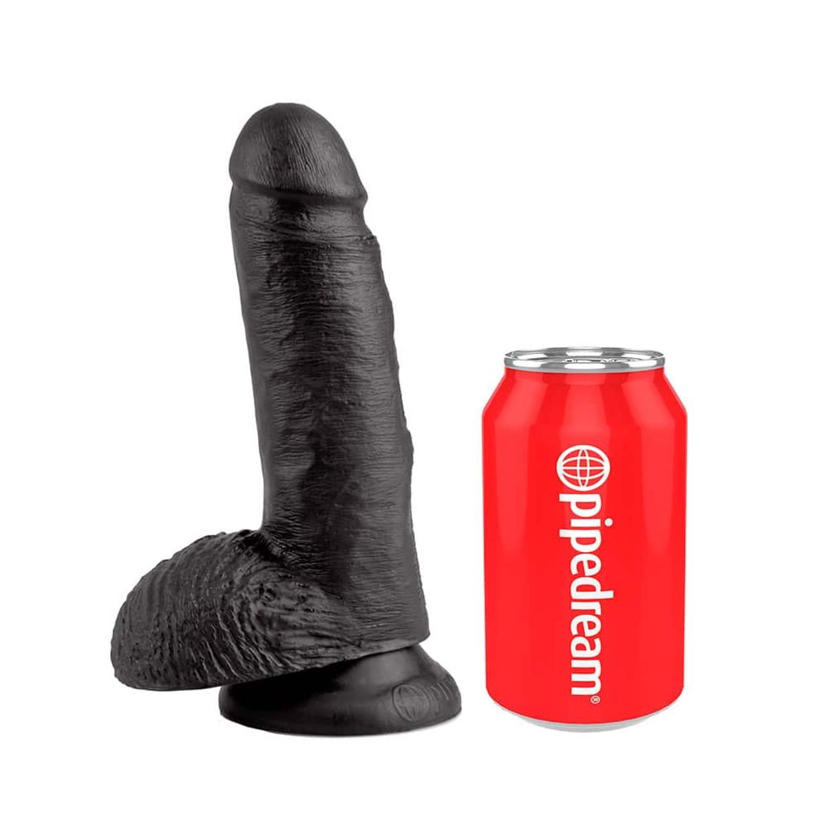 King Cock ® Sort Dildo Med Kugler 18 Cm