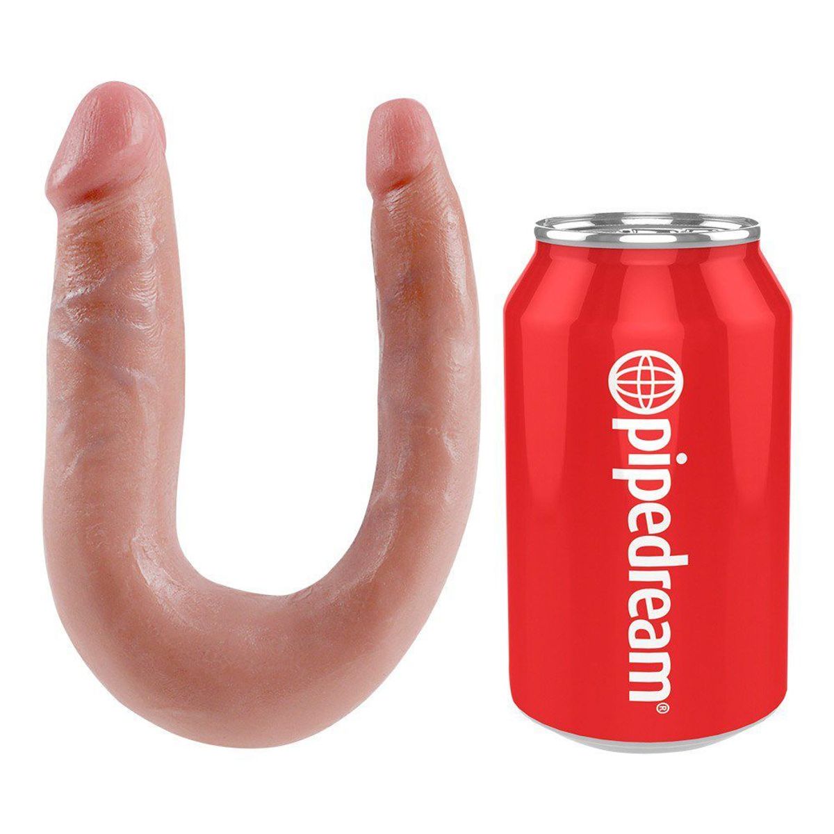 King Cock U-Shaped Double Trouble Small - Lys Hudfarve
