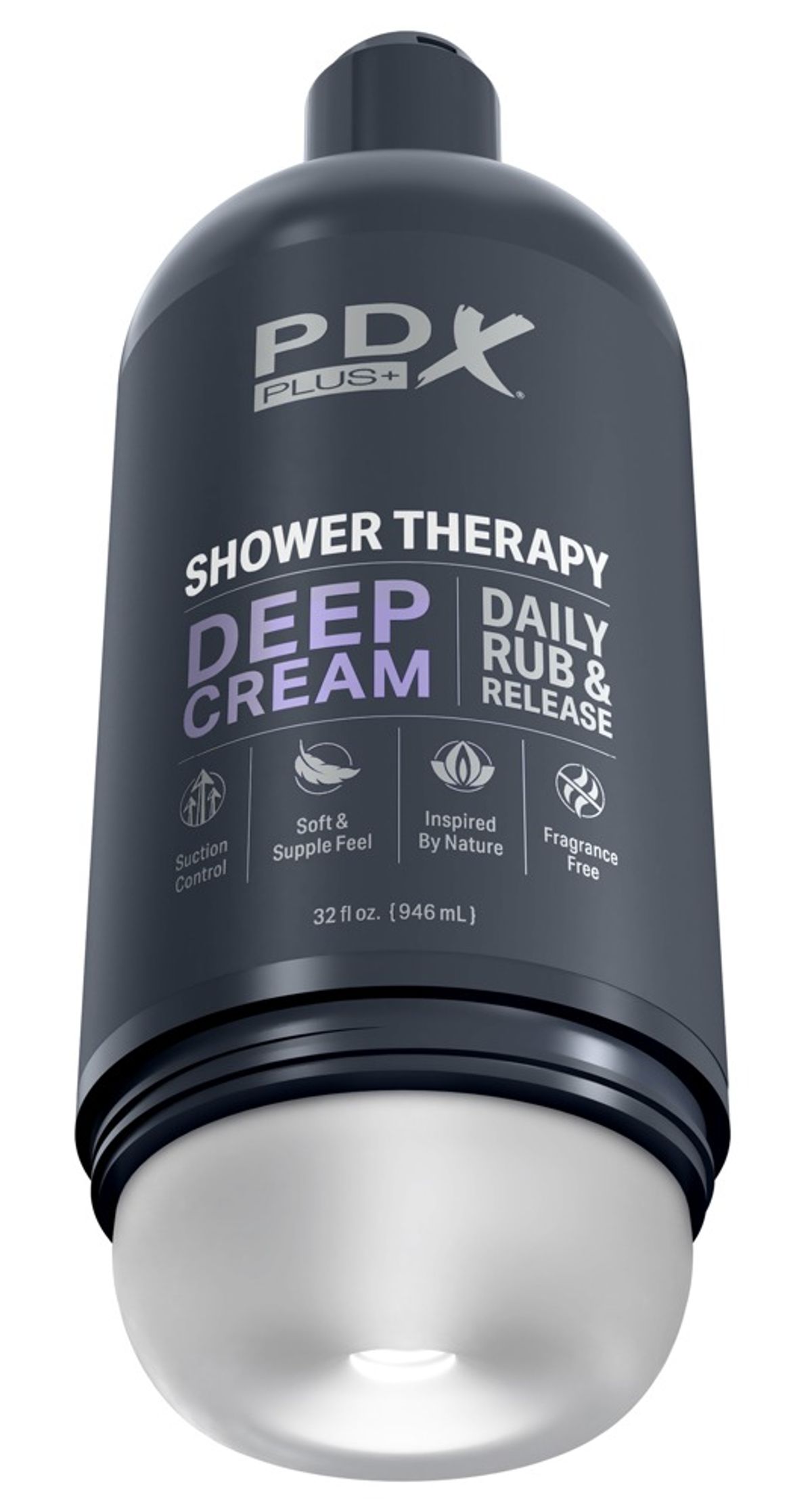 Masturbator "Shower Therapy Deep Cream" med aftagelig sugekop