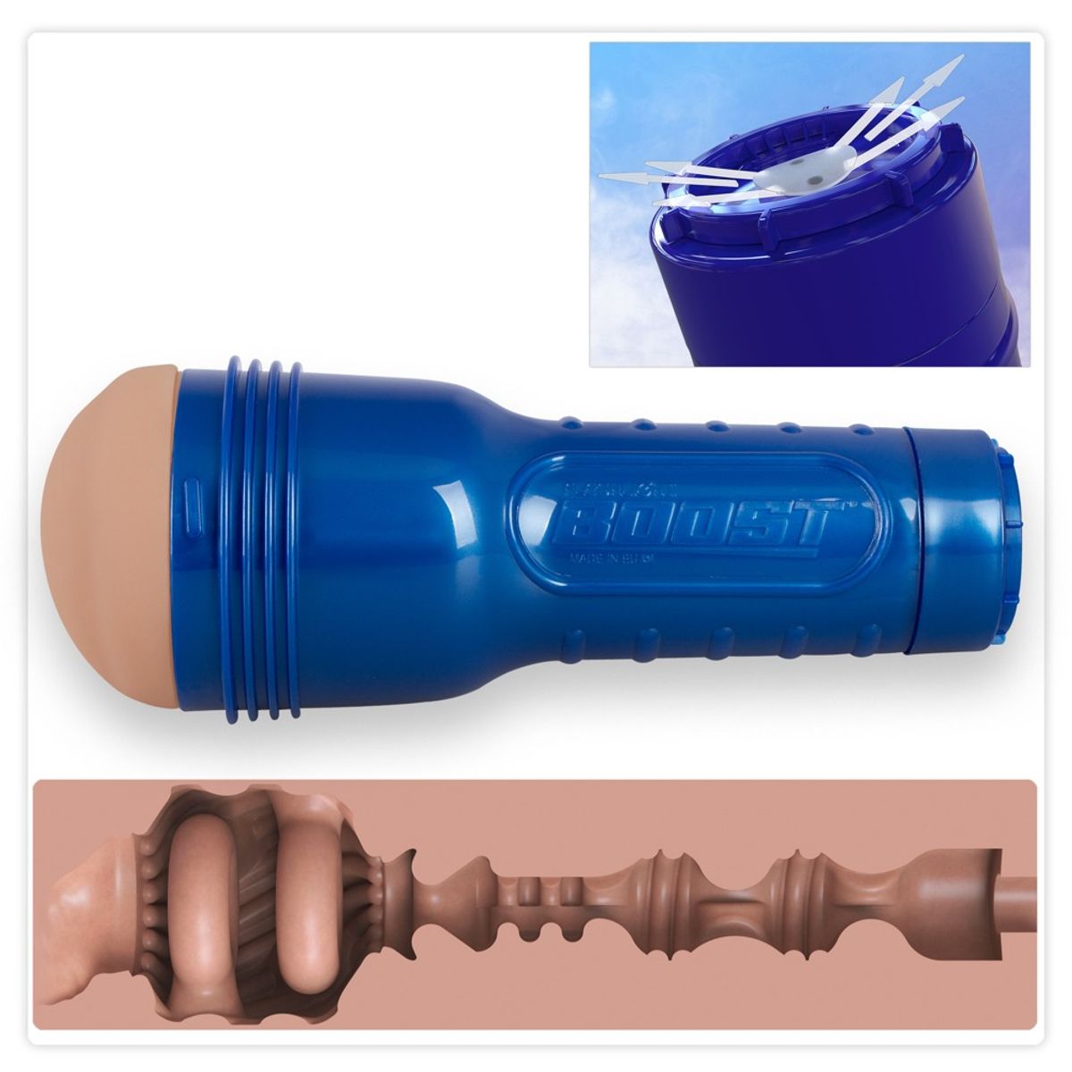 Masturbator âBoostâ mit Turbo Tech Ringen und intensiver Stimulationsstruktur