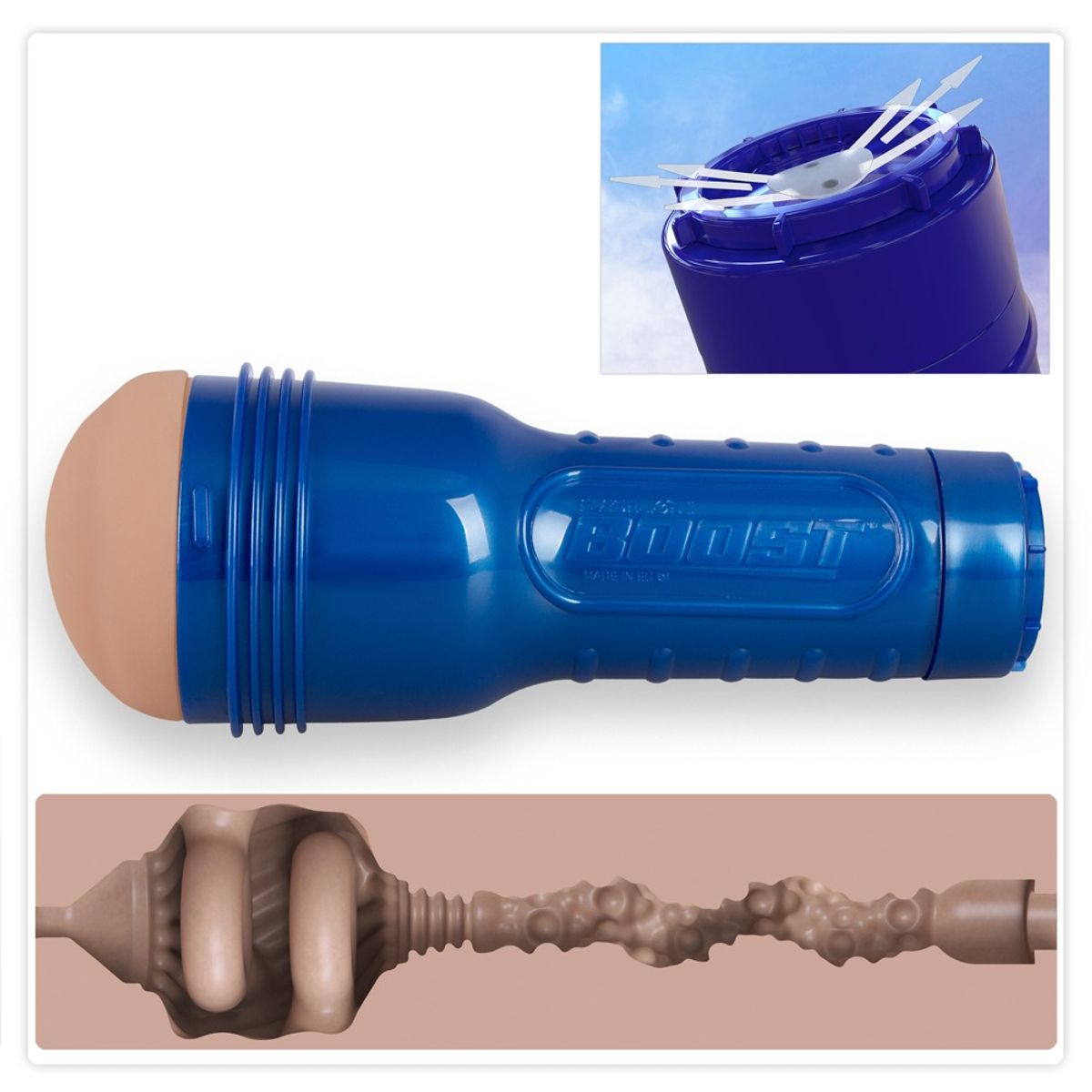 Masturbator âBoostâ mit Turbo Tech Ringen und intensiver Stimulationsstruktur