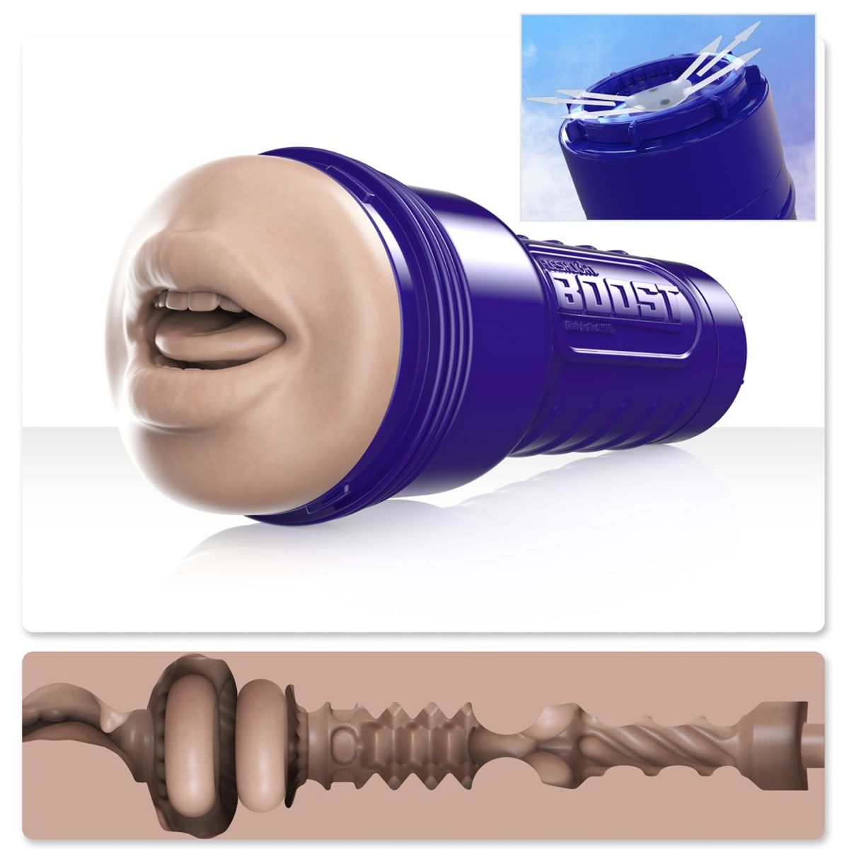 Masturbator âBoostâ mit Turbo Tech Ringen und intensiver Stimulationsstruktur