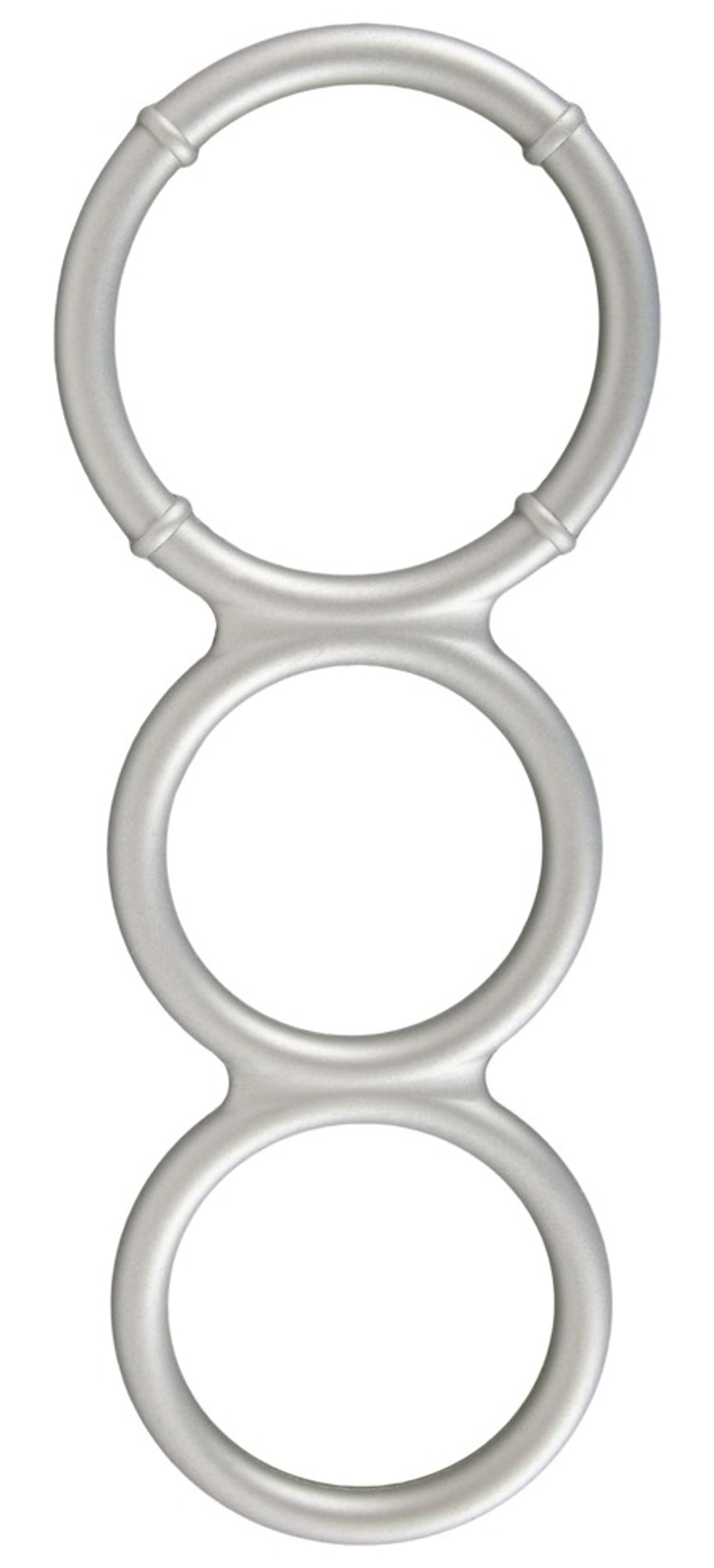 Metallic Silicone Triple cock and ball ring