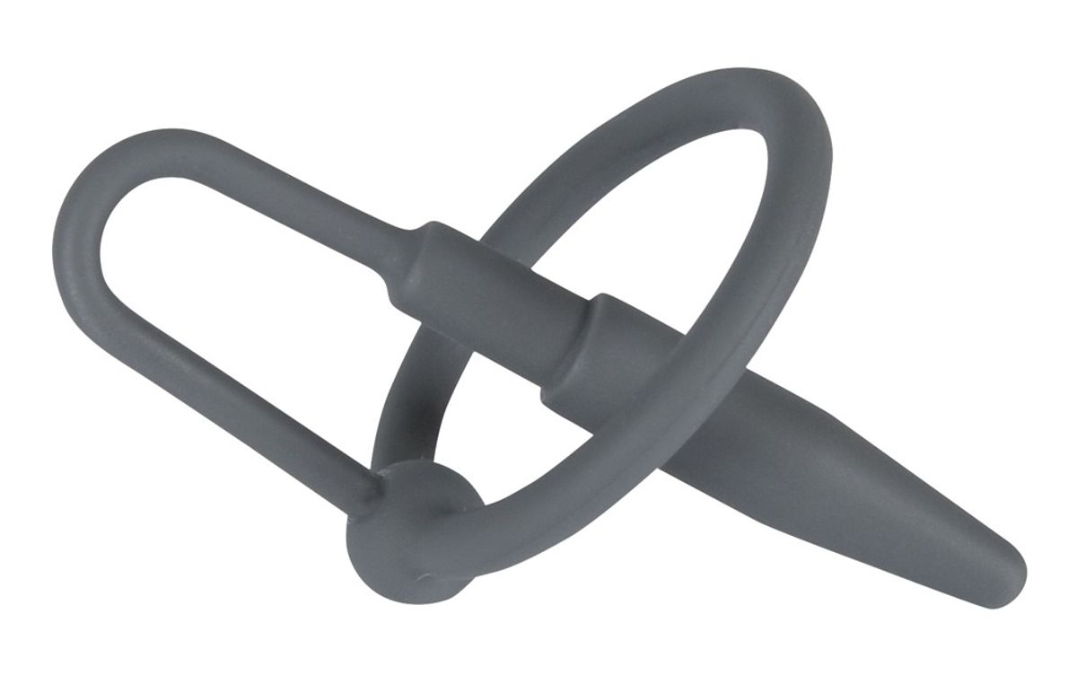 Penishovedring med dilator âPenisplugâ ud af silikone